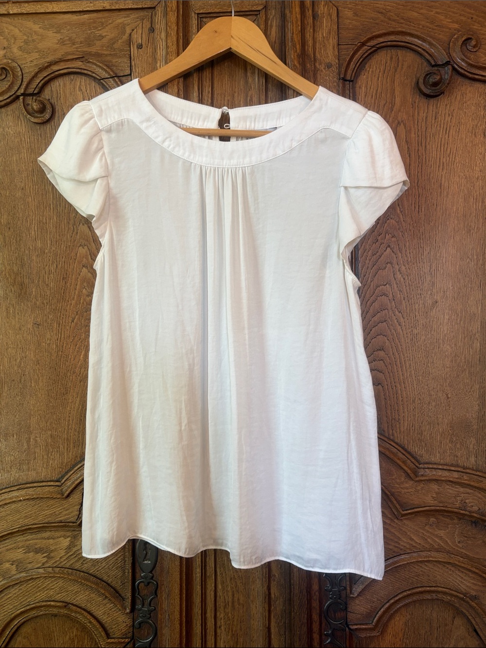 NAKED ZEBRA White Cap Sleeve Top